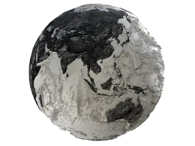 Earth Hill Shade Map Globe  Low-poly 3D model