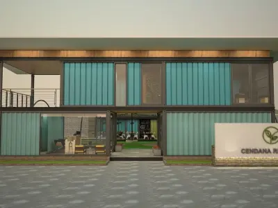 Container Office Facade 3D model