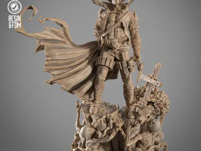 B3DSERK Spawn Gunslinger Sculpture 3D print model