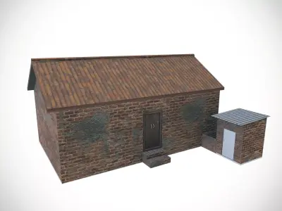 Bricks Village House Low-poly 3D model