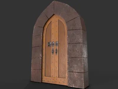 Medieval Door-6 Low-poly 3D model