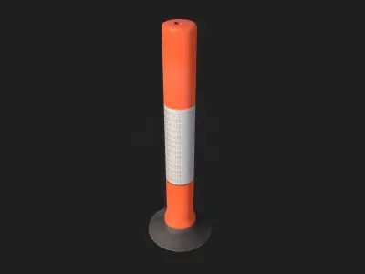 Exterior Plastic Post Construction Bollard  Low-poly 3D model