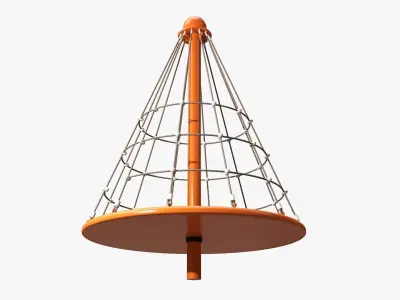 Playground carousel with rope climber  3D model