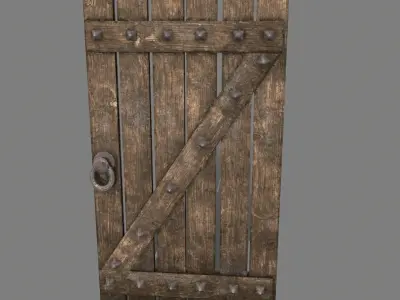 Medieval Door Low-poly 3D model