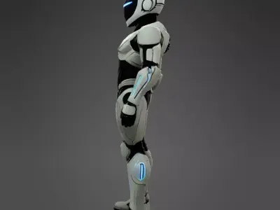 Futuristic Humanoid Robot Armor Sci Fi Character 3D model