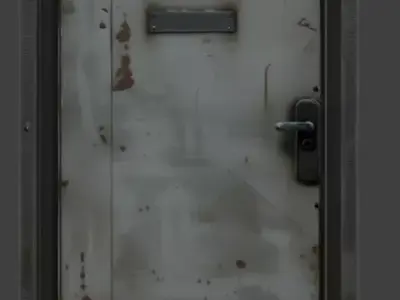 Rusted Industrial Bunker Door 3D Model Low-poly 3D model