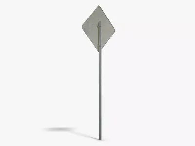 U-Turn Sign Low-poly 3D model