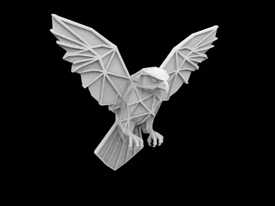 Geometric Hawk Wall Art 3D Print Model 3D print model