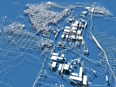 Cityscape Kramatorsk Donetsk region of Ukraine 3D model