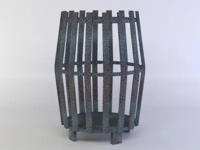 Barrel lamp Low-poly 3D model