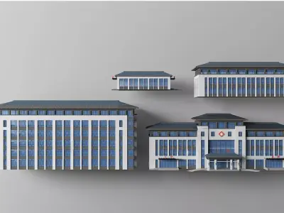 Architecture house backdrop residential  office building city 3D model order