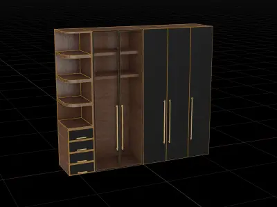 Modern closet wardrobe id12 Low-poly 3D model