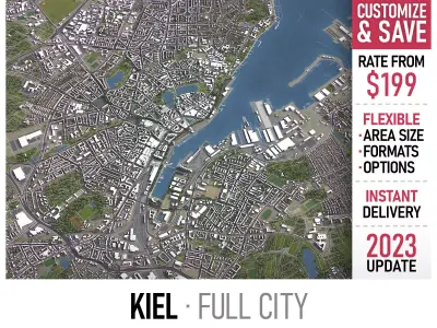 Kiel - 3D City Model Low-poly 3D model