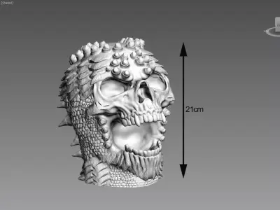 Robot Skull Headphone Stand Cyborg Headset Stand 3D print model purchase