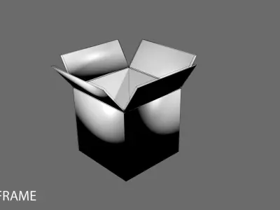 Cardboard Box - Square 3D model
