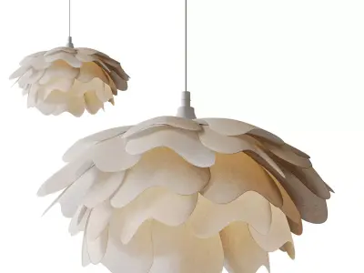 Flower Shaped White Pendant lamp 3D model