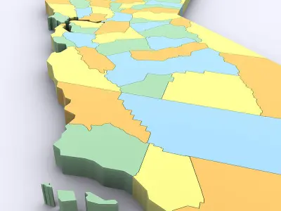 Map of California 3D model