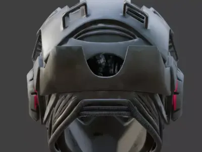 Cyber-Industrial Soldier Helmet 3D Model Low-poly 3D model