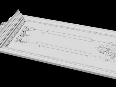 Carved decors door 3D model