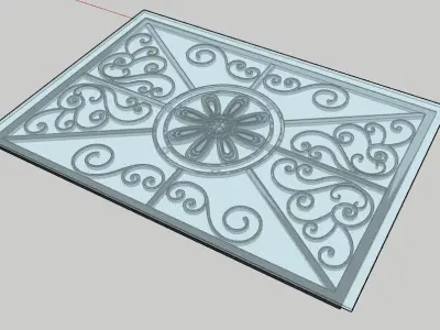 Iron Glass Roof Art Mounted Villa Facade 3D model 3D model 3D model