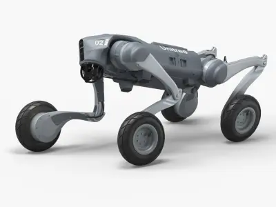  Unitree Mobile Surveillance Robot Grey Rigged 