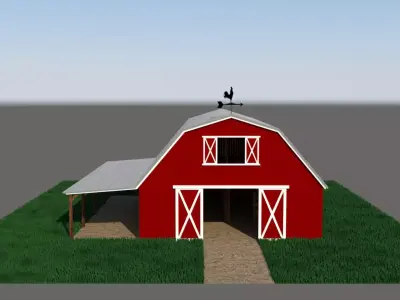 American style barn 3D model