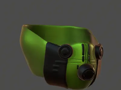 Gas mask helmet 3d model scifi Low-poly  Low-poly 3D model