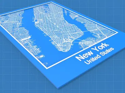 Streets and roads New York United States 3D model
