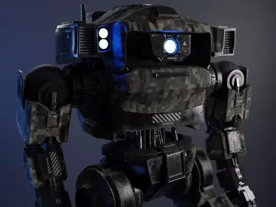 Military robot  Low-poly 3D model