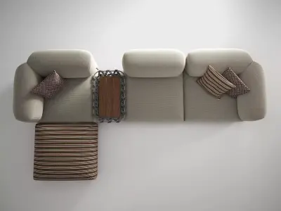Butterfly modern sectional sofa 3D model