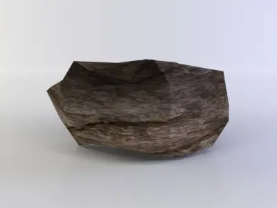 Flat rock small Low-poly 3D model