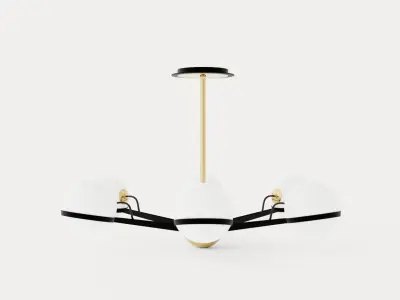 Ace Chandelier - Matt Gold Low-poly 3D model