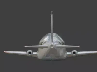 Futuristic Cartoon Passenger Plane 3D Model Low-poly 3D model purchase