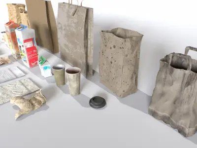 Paper Junk Low-poly 3D model