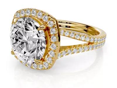 Engagement ring Rina 3ct 3D print model