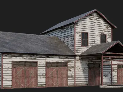 77-78-79-80 - Farm Buildings 4K PBR GameReady Low-poly 3D model