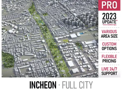 Incheon Low-poly 3D model