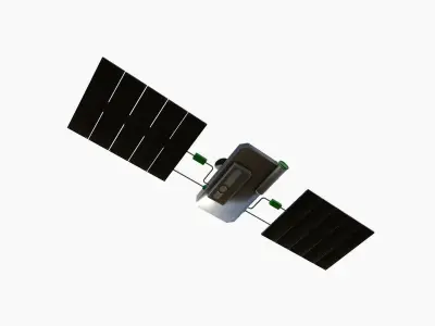 Satellite I01 Steel Green - SciFi Space Design Low-poly 3D model