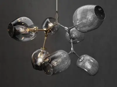 Branching bubble 7 lamps 2 3D model