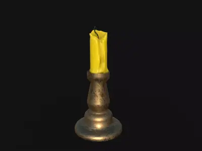 candle 3d model low poly Low-poly 3D model