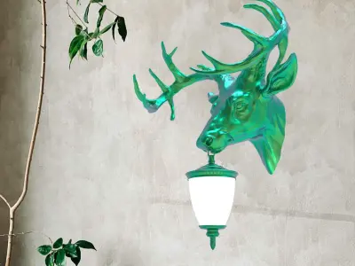 Deer Head Wall Lamp 3D print model
