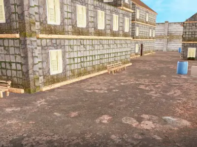 Abandoned City Environment - FPS Unity3D Game Ready Map Low-poly 3D model