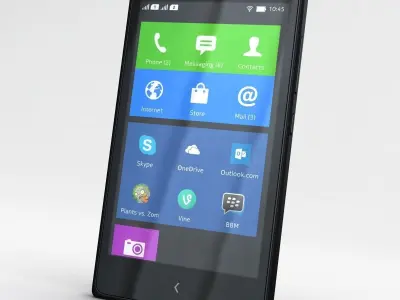 Nokia XL and XL Dual Black Low-poly 3D model