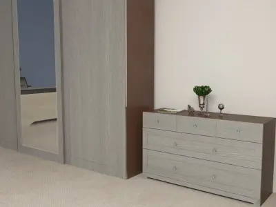 Closet commode set 3D model