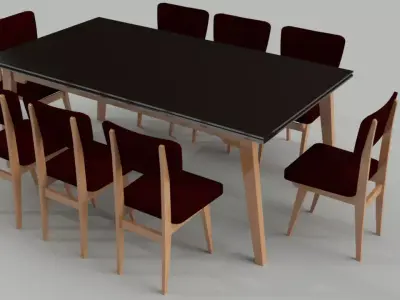 Table chair 3D model