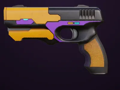 Sci-Fi Pistol 01 All PBR Unity UE Textures Included Low-poly 3D model
