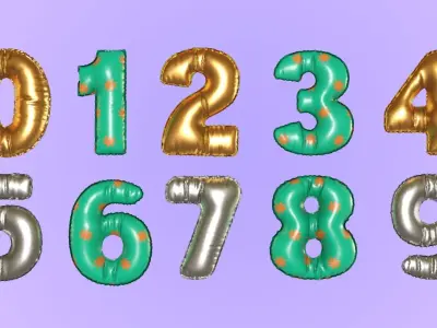 Birthday Baloons 3D model