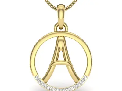 Initial Letter Pendant A 3D print model