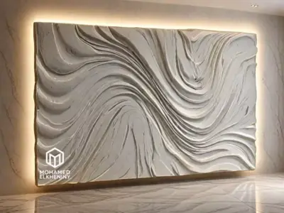 decor set wall panel relief mural CNC 19 3D print model