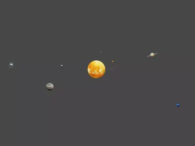 orbiting solar system 3D model